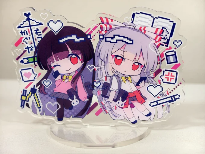 #秋例大祭 で頒布するグッズその① てるもこアクスタ!! 12cmくらい ¥1200 今回虹色仕様と通常仕様の2パターンあります!(虹色は少数限定) めっちゃ可愛く出来たー