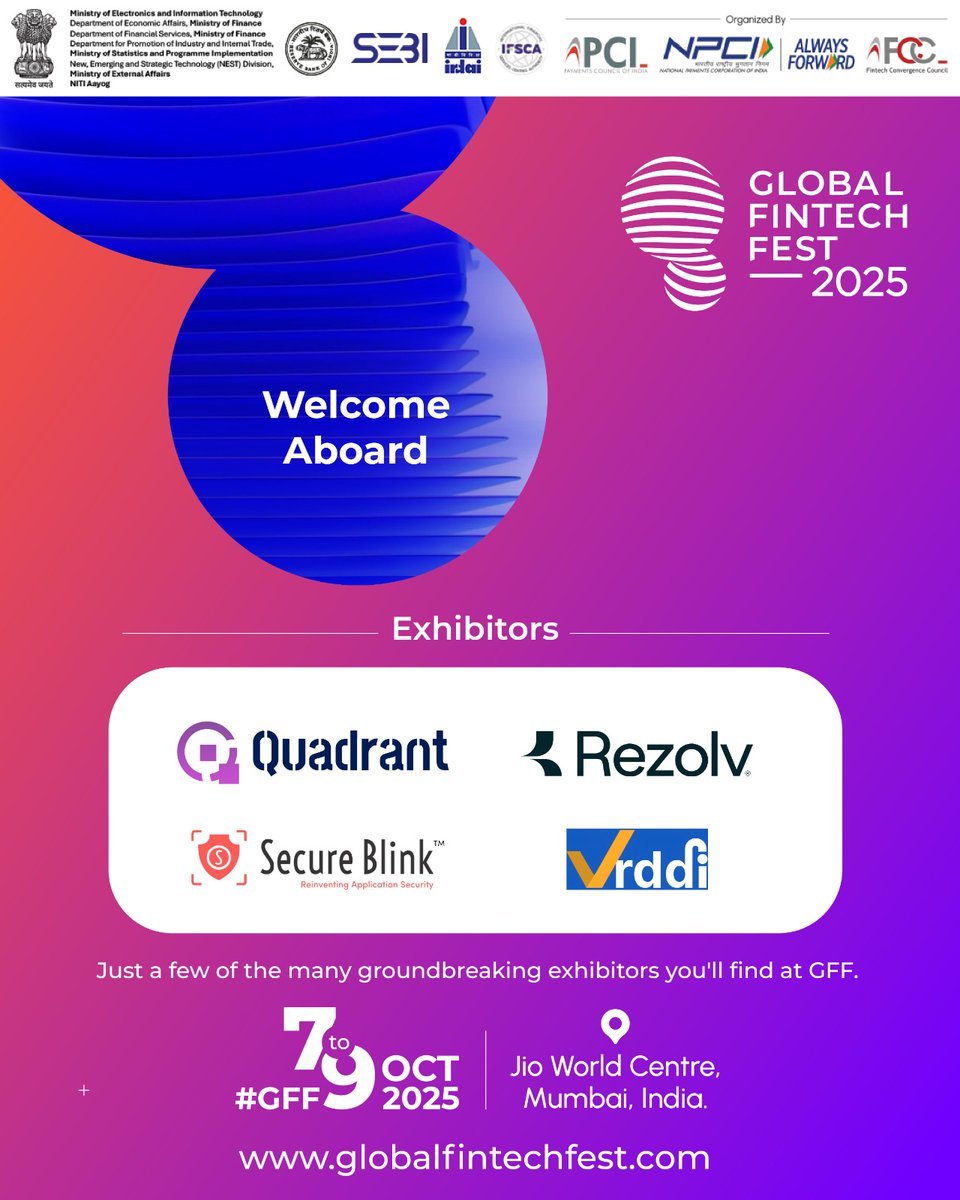 GffFintechfest's tweet image. @secure_blink — AI-powered fintech security for APIs &amp;amp; web apps.
Quadrant — Blockchain asset tokenization for smarter finance.
Vrddi — Interest-free group savings for employee wellness.
Rezolv — AI-driven full-stack debt collections platform.