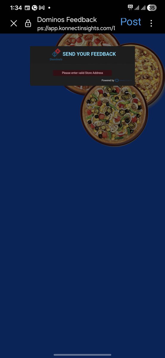 PsPrashantsri1's tweet photo. @CareDominos @dominos @dominos_india I got this problem even i fill right information https://t.co/h4TcrOXWDU
