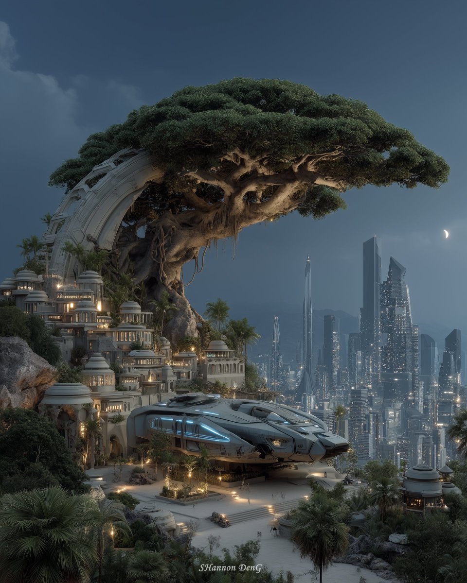 318shannon's tweet image. Welcome to 2035, WiFi powered by tree roots.
#scificities #Futuristics #EcoTech #cyberpunk #dreamscape #aiarts #SURREALISM #conceptart