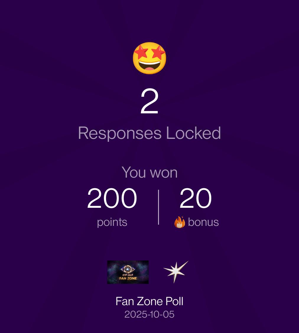 MRajavanthi's tweet photo. Hey! 👋
I just played the Bigg Boss Kannada Fanzone on JioHotstar. Here's your chance to win a ticket to the Grand Finale😍
Play now 👉https://t.co/aoYWDgvN8X https://t.co/XYbS4ybg2T