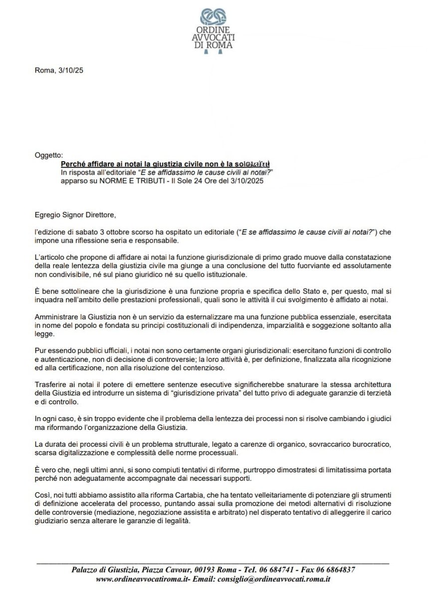 Consiglio dell'Ordine degli Avvocati di Roma tweet media