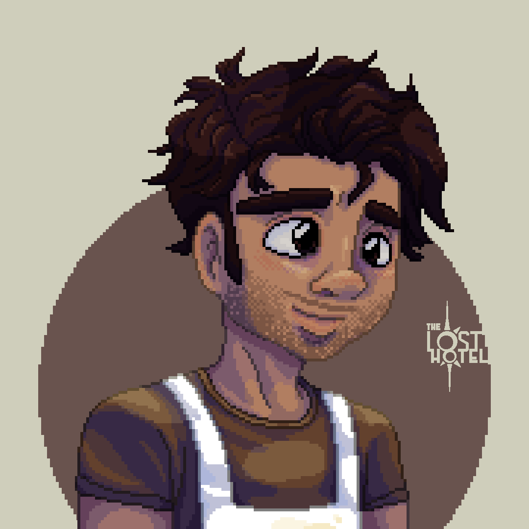 How could I have forgotten to pixel the portraits for chef Rico?! 😨  #losthotelgame #thelosthotel #pixelart #retrogames #gamedevelopment #indiegame #indiegamedev #indiedev #pixelgame #pixelartgame #godot #gamedesign #cozygaming #rpg #cozygame #kickstarter #crowdfunding