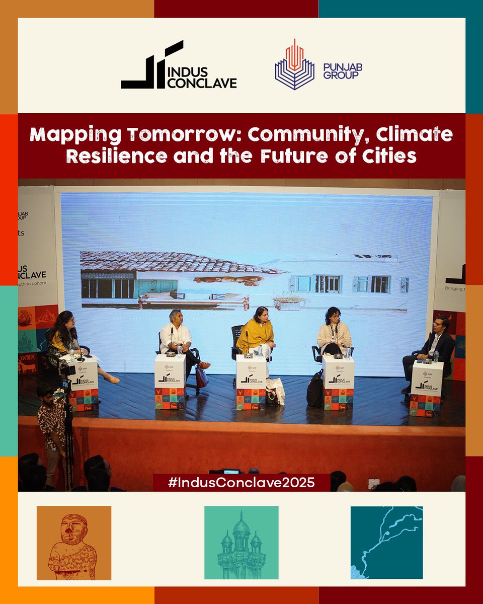 IndusConclave's tweet image. Dr. Sadat Sultan, Sunela Jayawardene, Raza Ali Dada, and Marvi Mazhar in conversation with Maliha Noorani reflected on cities, their communities, climates, and capacities to adapt. A dialogue on how resilience shapes the futures our urban worlds can imagine.