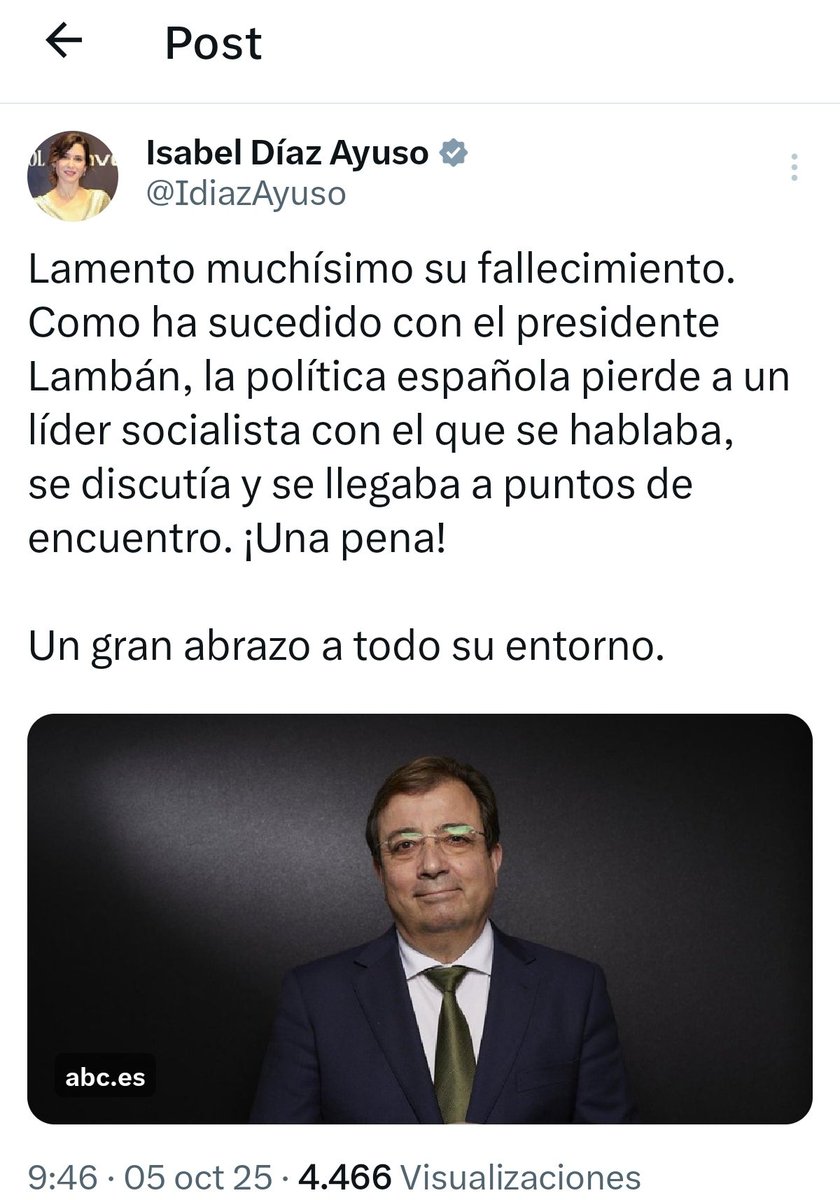 Ayer, sin confirmarlo, dio por fallecido a Guillermo Fernández Vara cuando estaba en estado crítico. No pidió disculpas por el error.

Hoy, copia y pega el mismo mensaje que busca la fractura entre socialistas críticos y el resto.

Ojalá deje de estar de moda ser mala persona 👇