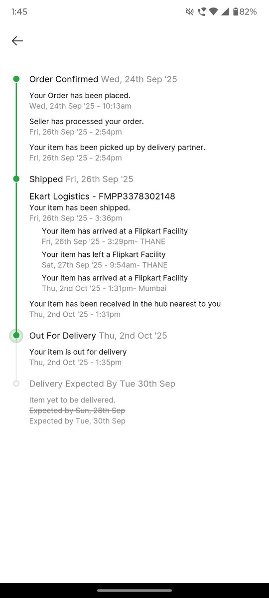 Hindu_Jagrutii's tweet image. Ordered on 24 Sept, promised delivery by 30 Sept, waited 15+ days, made multiple calls — every time told “wait 48 hrs.”
Now they say the product is not traceable and asked me to cancel &amp;amp; reorder!
Offered just ₹500 voucher for all the delay.
Unfair &amp;amp; careless service! #Flipkart