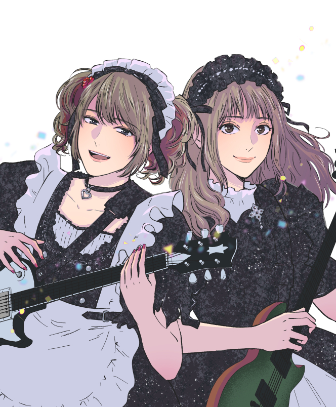 リクエストいただいたBAND-MAIDの小鳩ミクさんとKANAMIさんです

描かせていただきありがとうございました🎶🙇

（久しぶりのバンメさん💕😁）