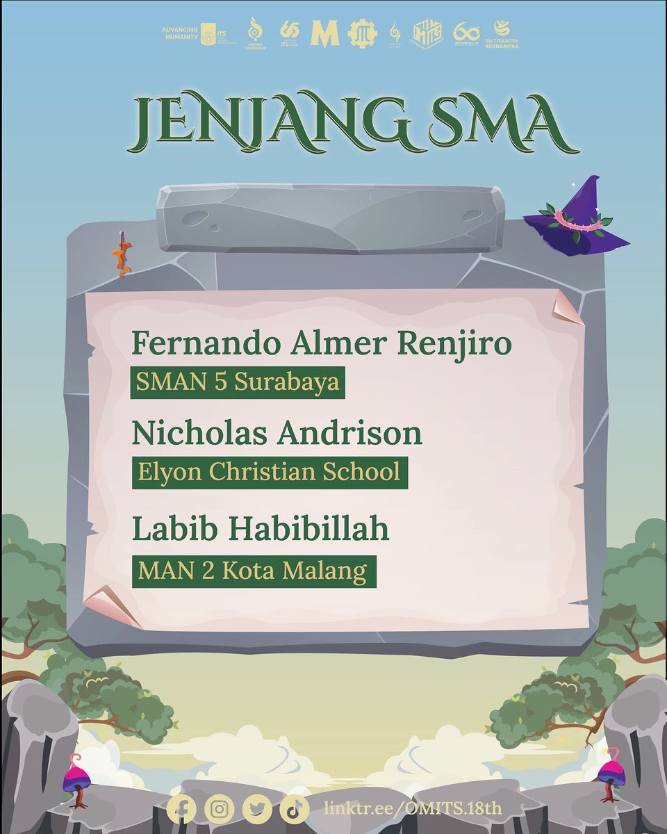 GRAND FINAL ANNOUNCEMENT

Halo, The Emerald Voyager!

Terima kasih atas semangat dan perjuangan luar biasa yang telah kalian tunjukkan!

Selamat kepada para Emerald Voyager yang berhasil melaju ke Babak Grand Final OMITS 18th!

Kini saatnya mengukir namamu di puncak kemenangan.
