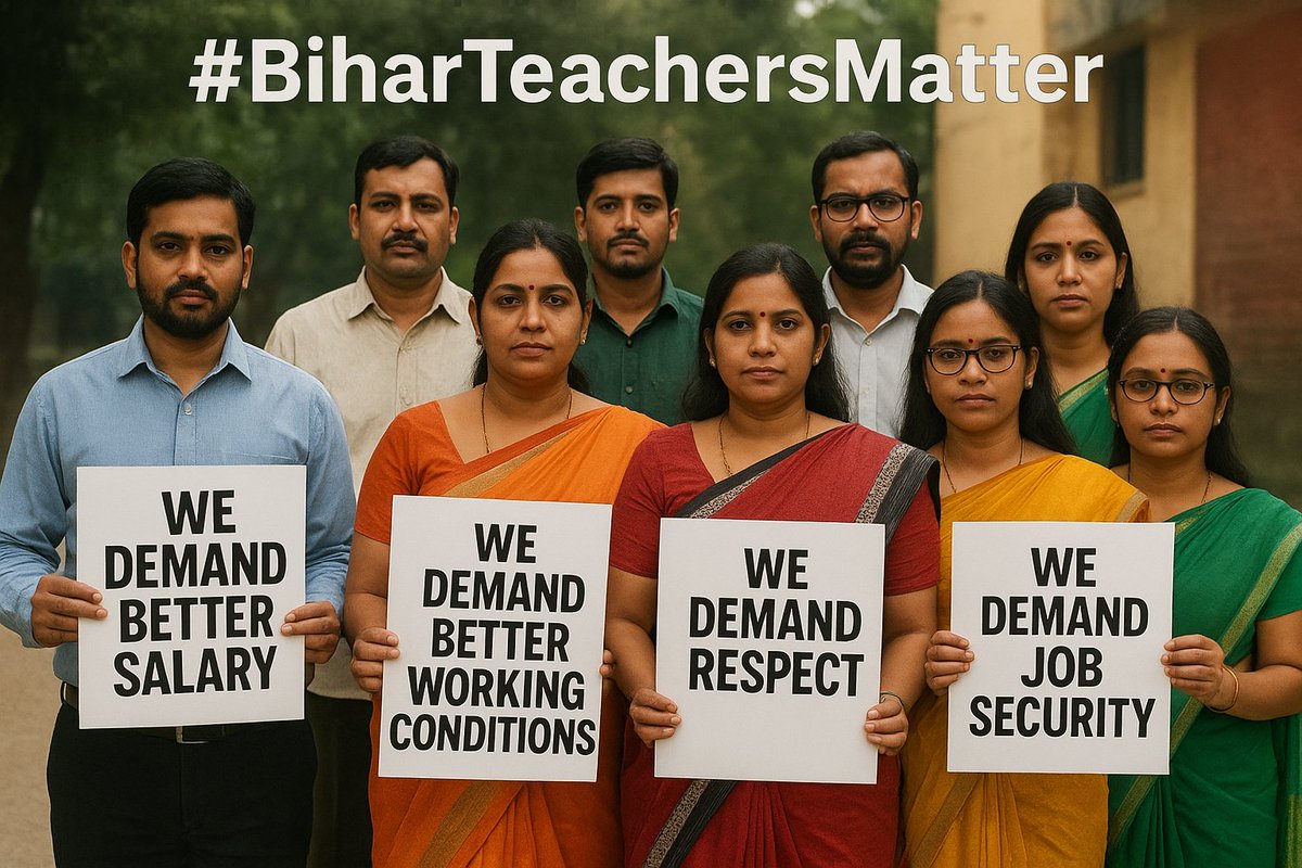 बिहार के शिक्षक मांग नहीं, अपना हक मांग रहे हैं! सम्मान, स्थायित्व और उचित वेतन -- यही तो न्याय हैं |📚🇮🇳📌
#BiharTeachersMatter
#RohitSharma𓃵
#RespectTeachers 
#EducationMatters 
#RohitSharma