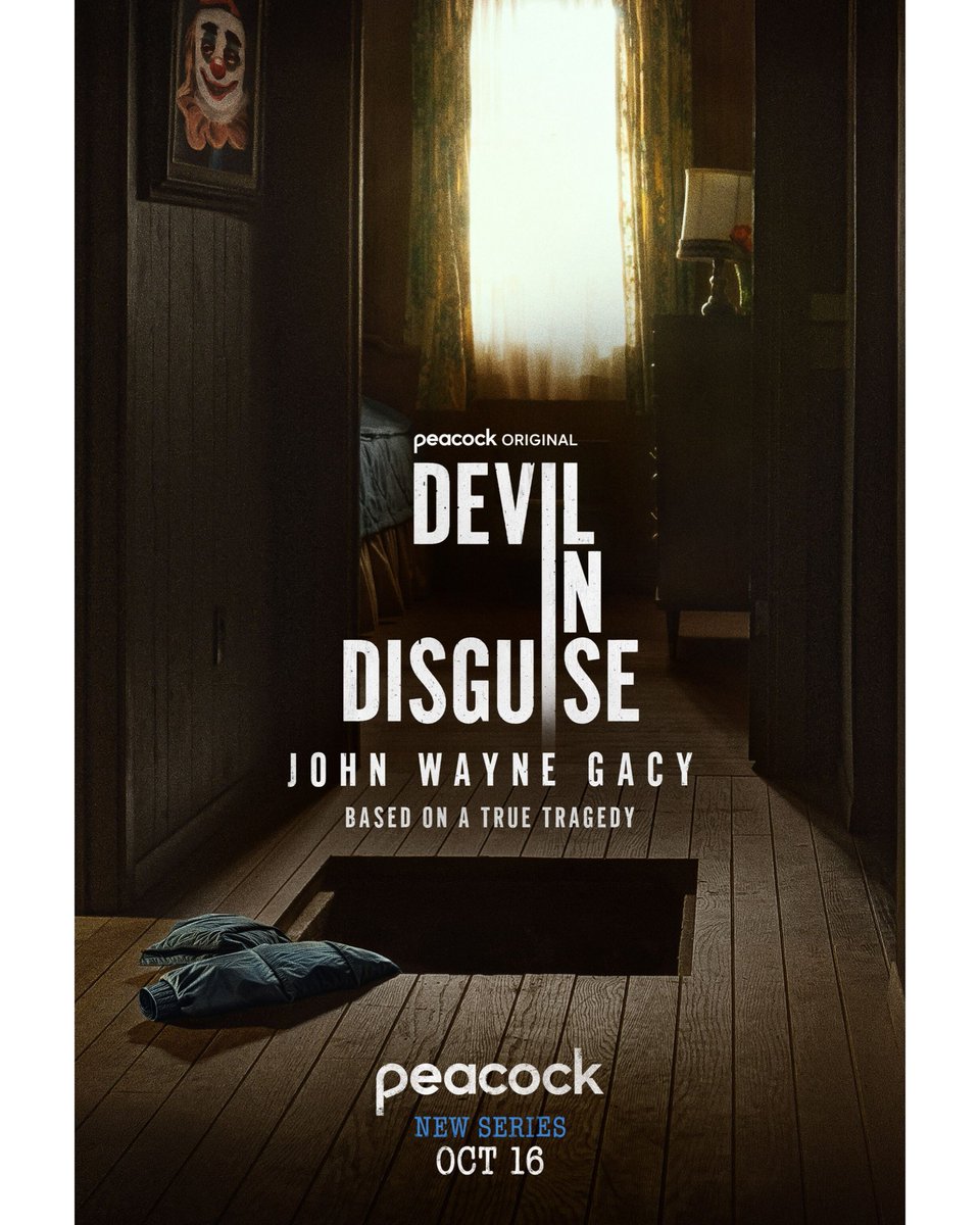 CinemaWikipedia's tweet image. #PeacockOriginal New Series #DevilInDisguise: #JohnWayneGacy Streaming From 16th October On #Peacock.

Starring: #MichaelChernus, #GabrielLuna, #MichaelAngarano, #ChrisSullivan, #JamesBadgeDale &amp;amp; More.
Created By #PatrickMacmanus.

#DevilInDisguiseOnPeacock #CinemaWikipedia
