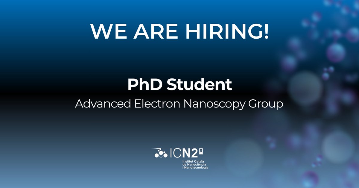 icn2nano's tweet image. 📢 NEW AVAILABLE POSITION❗

➡️ 𝐏𝐡𝐃 𝐒𝐭𝐮𝐝𝐞𝐧𝐭 (Automating acquisition in #STEM PECATHS Project)
🤝 For our @GAeNResearch group, led by ICREA Prof. @jarbiol.

🎯 Apply here! 👉 f.mtr.cool/wdwgpoyppr
🔃 Sharing is appreciated!

#PhDPosition #BarcelonaJobs