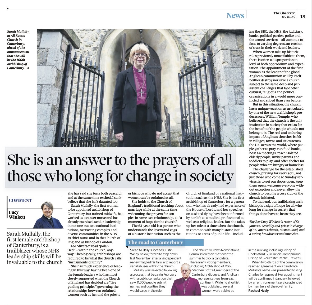 Michael Sadgrove 🇪🇺 (@michaelsadgrove) on Twitter photo Lucy Winkett (a priest in the <a href="/dioceseoflondon/">London Diocese</a>, so knows about her leadership style) writes about <a href="/bishopSarahM/">BishopSarah</a>’s appointment as #ArchbishopofCanterbury. <a href="/OfficeofABC/">Archbishop of Canterbury</a> Lucy Winkett (a priest in the <a href="/dioceseoflondon/">London Diocese</a>, so knows about her leadership style) writes about <a href="/bishopSarahM/">BishopSarah</a>’s appointment as #ArchbishopofCanterbury. <a href="/OfficeofABC/">Archbishop of Canterbury</a>