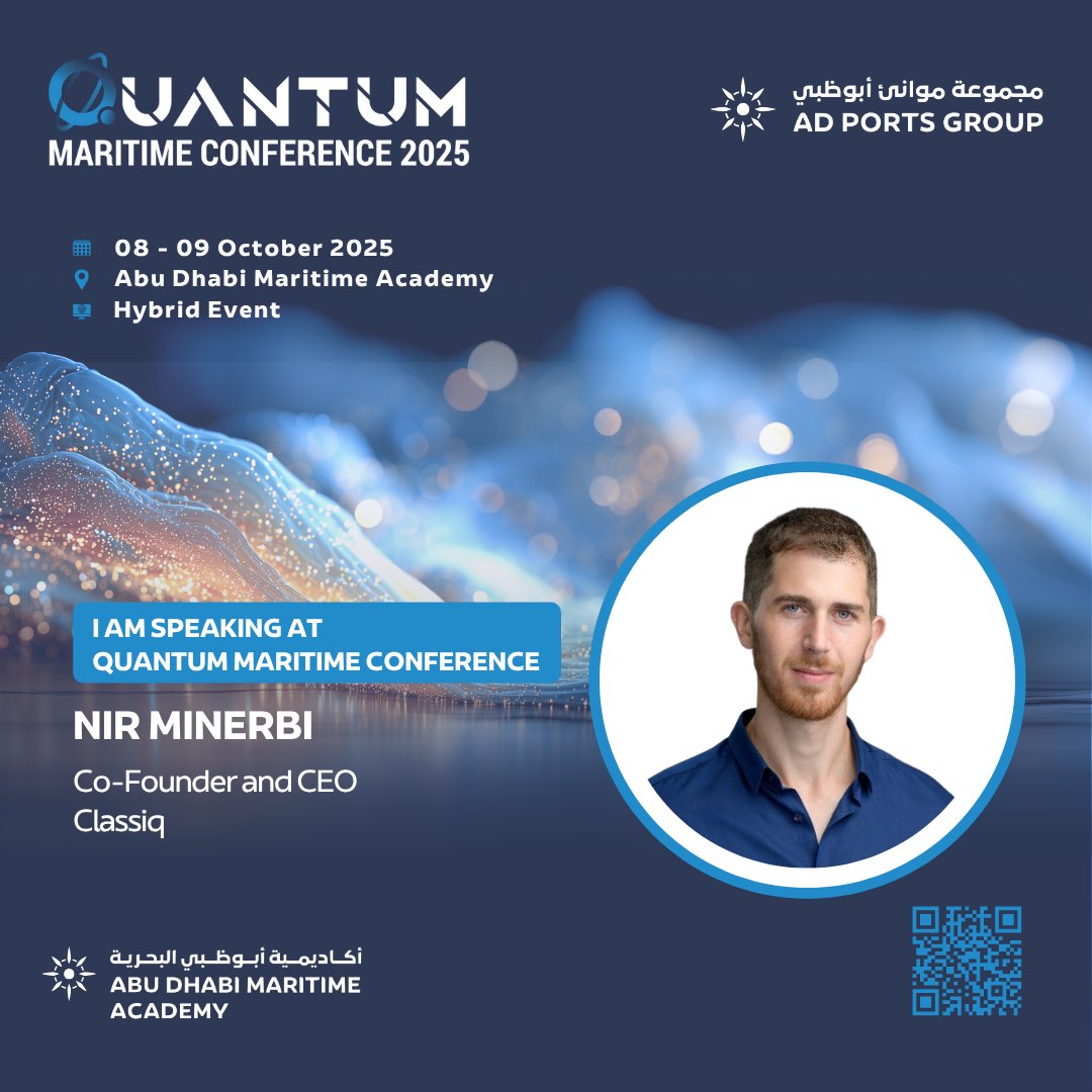ClassiqTech's tweet image. ﹏𓊝﹏Quantum Maritime Conference 2025 is coming up!

According to ChatGPT, roughly 5,500 to 6,500 cargo ships traverse the oceans at any given moment. Ships carry about 80–90% of global trade by volume and ~70% by value.

As you can imagine, Quantum Computers can resolve many…