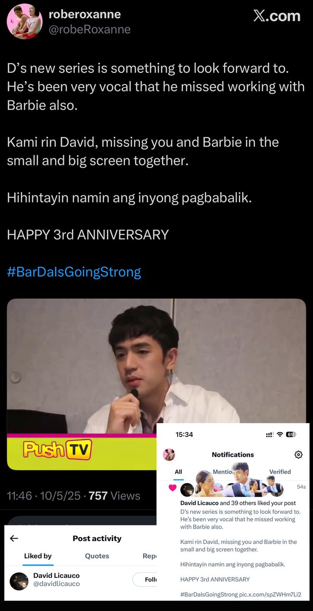 robeRoxanne's tweet photo. Thank you so much David for clicking the red heart on my post today! It means a lot.❤️
HAPPY 3rd ANNIVERSARY
#BarDaIsGoingStrong https://t.co/nikuzSNMLL