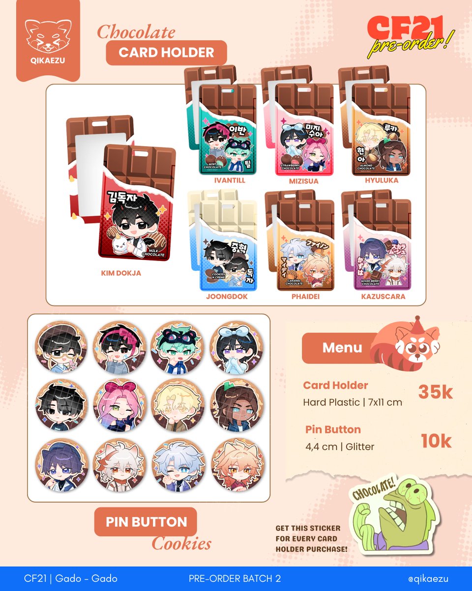 [💙/RTs appreciated🌹]

qikaezu's #CF21 PO 2 is open!
📅 Ends 12 Oct
📦 Pickup &amp; mail
💌 GO pls DM first!
🔗 forms.gle/Kpas1twXd5mHkQ…
🍁 ORV, GDCG, ALNST, Genshin, HSR

🎀GIVEAWAY🎀
- Like, RT, tag a friend
More info⤵️

(1/3)
#comifuro21 #comifurocatalogue #warungorv #warungalnst