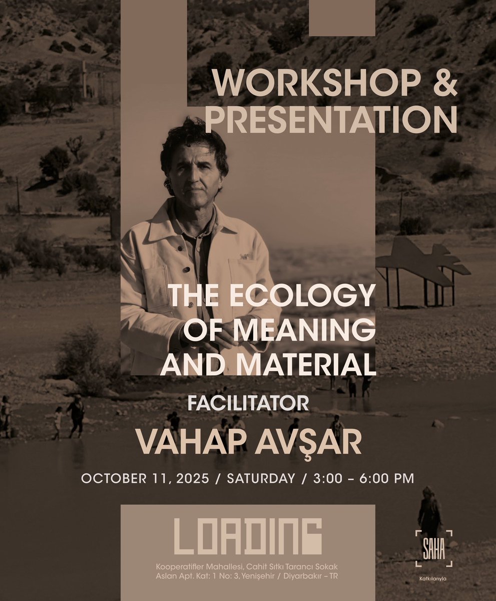 llloadinggg's tweet photo. Artist Vahap Avşar will explore the concept of “The Ecology of Meaning and Material” through his works from the past 15 years. The program includes excerpts from his recent book, a chronological presentation of his works,and an in-depth discussion with participants @llloadinggg https://t.co/KuFT4owQfh