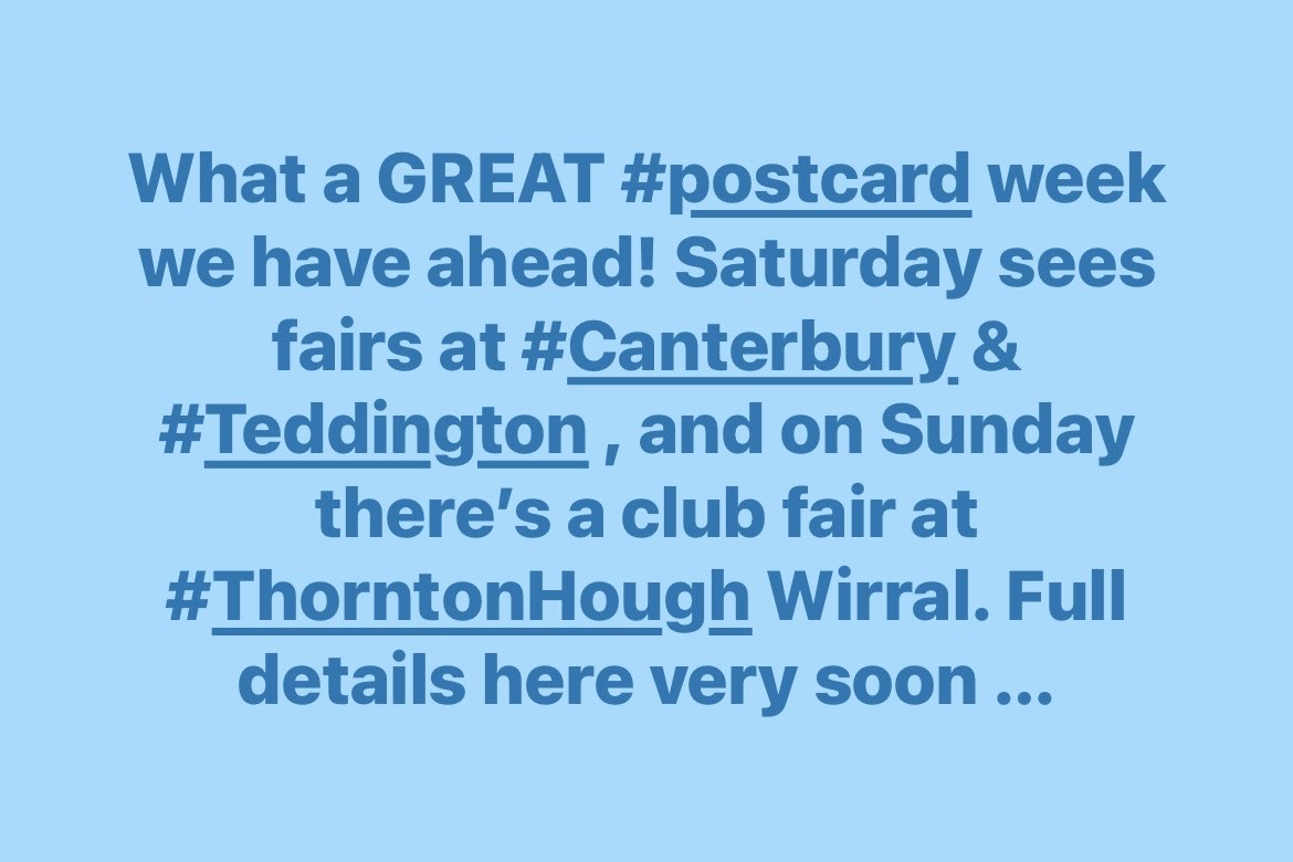 What a terrific postcard fair choice this coming week: Canterbury, Teddington, and / or Thornton Hough 🤔