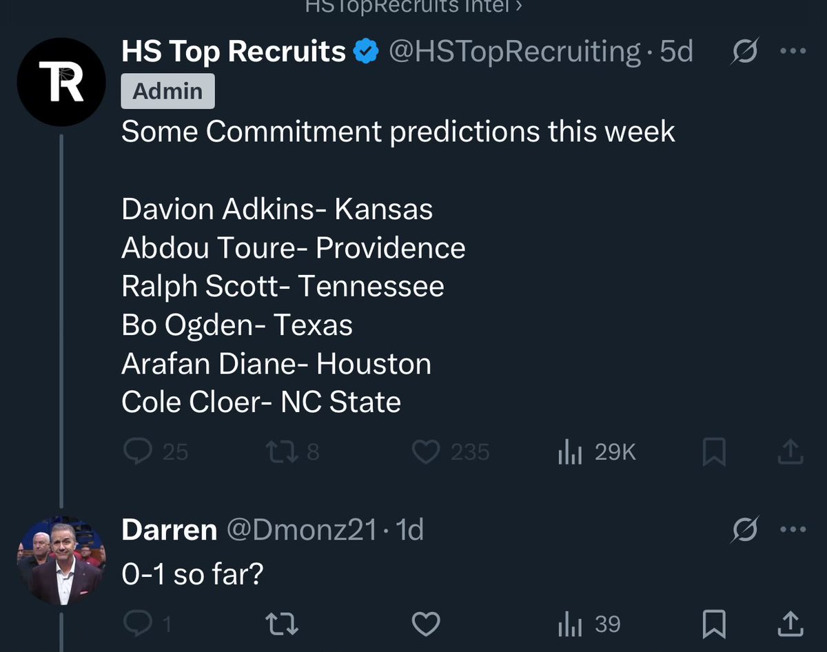 Didn’t know this Kentucky fanboy was soft <a href="/HSTopRecruiting/">HS Top Recruits</a>