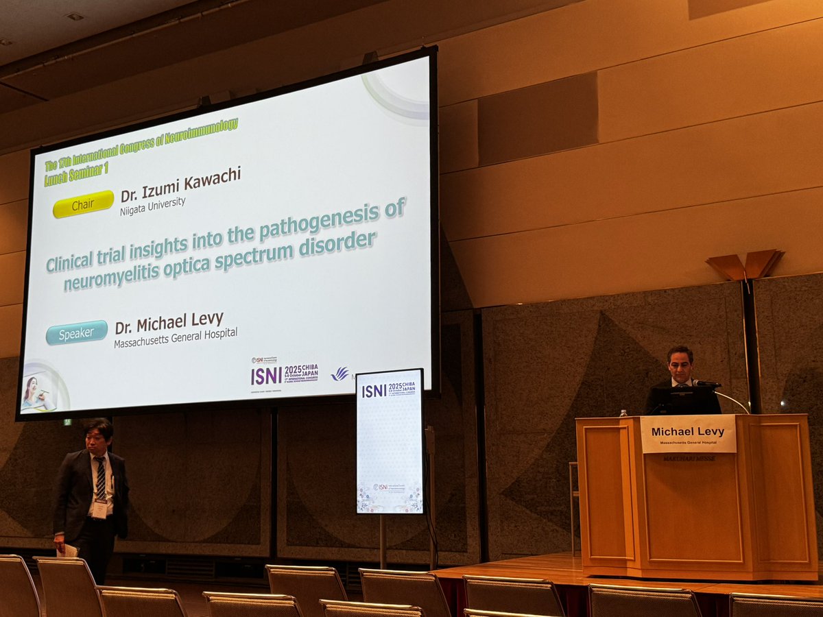 TheSumairaFDN's tweet image. Dr. Michael Levy presented on clinical trial insights into the pathogenesis of #NMOSD at ISNI’s annual congress in Chiba 🇯🇵