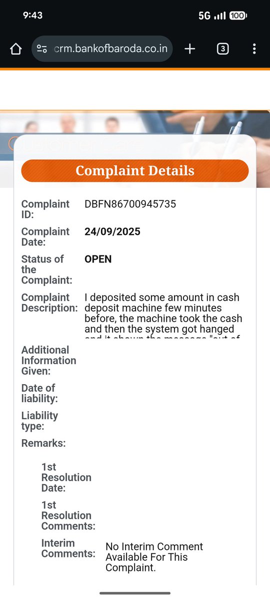 a_hitwithcheeks's tweet photo. @bankofbaroda is the worst bank ever,  idk how much more time u ppl will take just to send the money back in the account, the TAT for the complaint was 4th oct 2025 but no response from bank. also i will make sure none frm my frnds &amp; family bank with you. https://t.co/xx6QDa0nuY