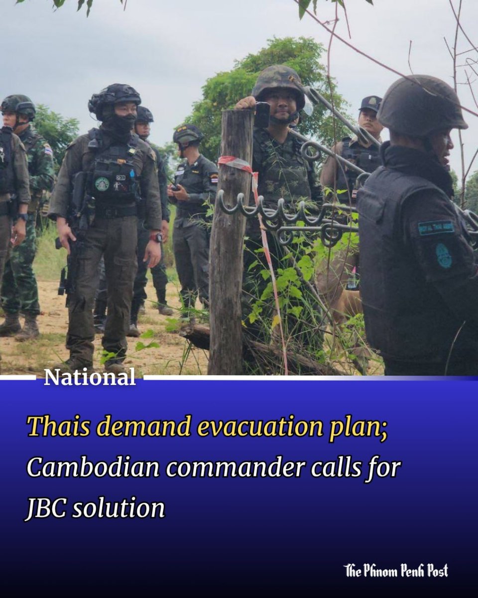 phnompenhpost's tweet photo. The commander of Cambodia’s Military Region 5 has responded to Thai demands that he prepare an evacuation plan for the residents of the disputed villages of Chouk Chey and Prey Chan, in Banteay Meanchey.

Full story: https://t.co/LEnrndBIpT https://t.co/LH0AIodQBn