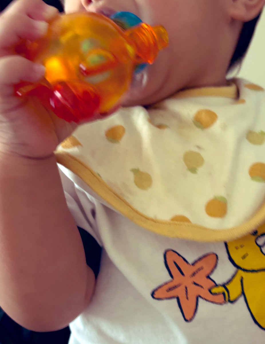 ソフビ沼のきっかけになったモモジロウ！今日は息子の相手してくれてます☺️💦