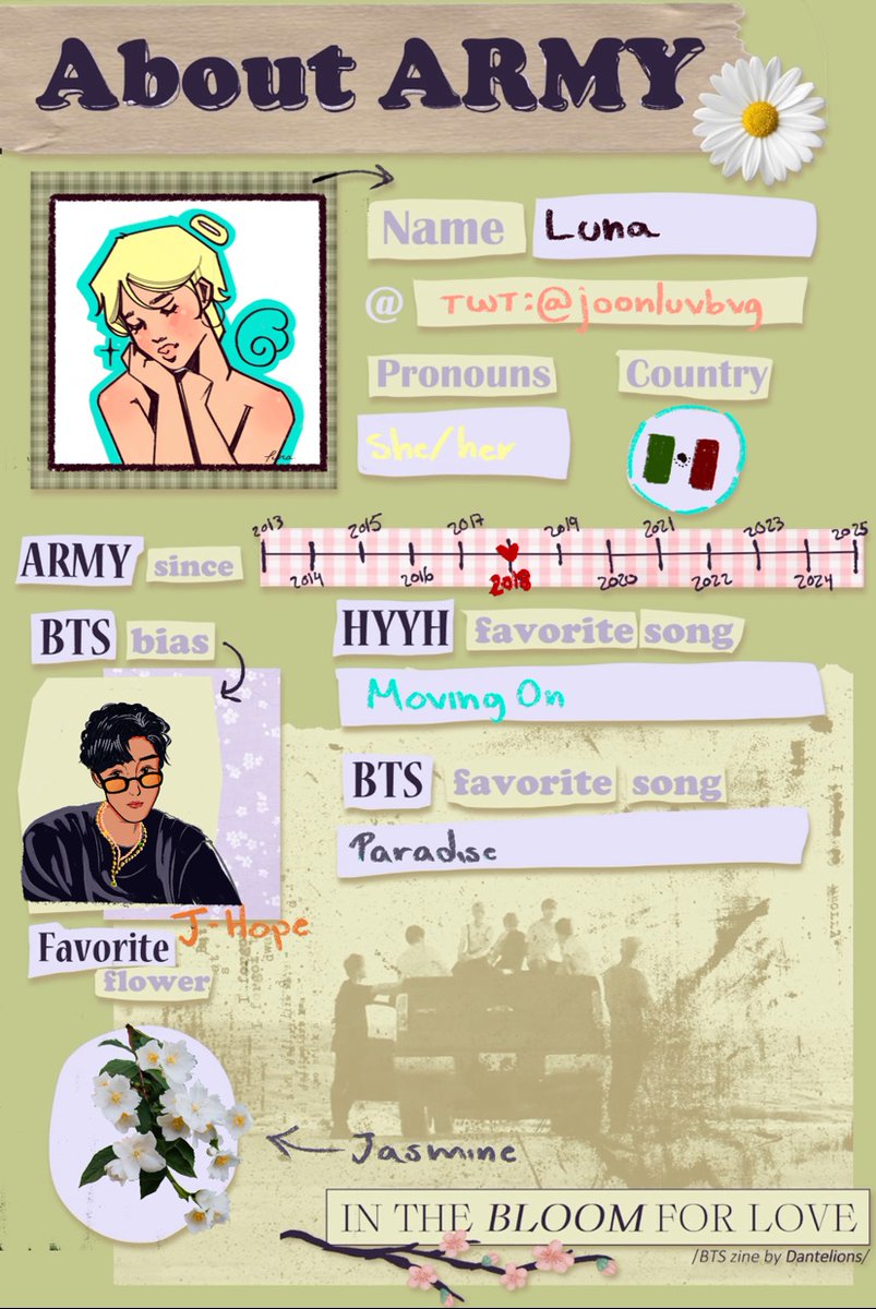 🪻NINE DAYS TO SEE THE FLOWERS🪻

The release date is finally on sight, here’s a wip from <a href="/joonluvbvg/">luna</a> 🍀 , one of the lovely artists behind this zine 💖

Thanks for the support and you’ll soon find the zine on our Ko-fi page!!🌸

#BTS #jin #rm #suga #jhope #v #jk #Jimin