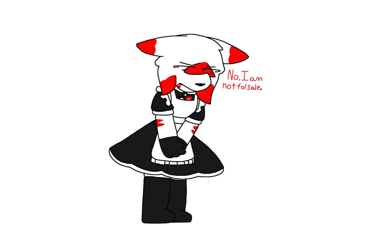 Arandom_furry's tweet photo. Put him in a maid suit again. He’s not very happy about it. https://t.co/69AeyUppOO