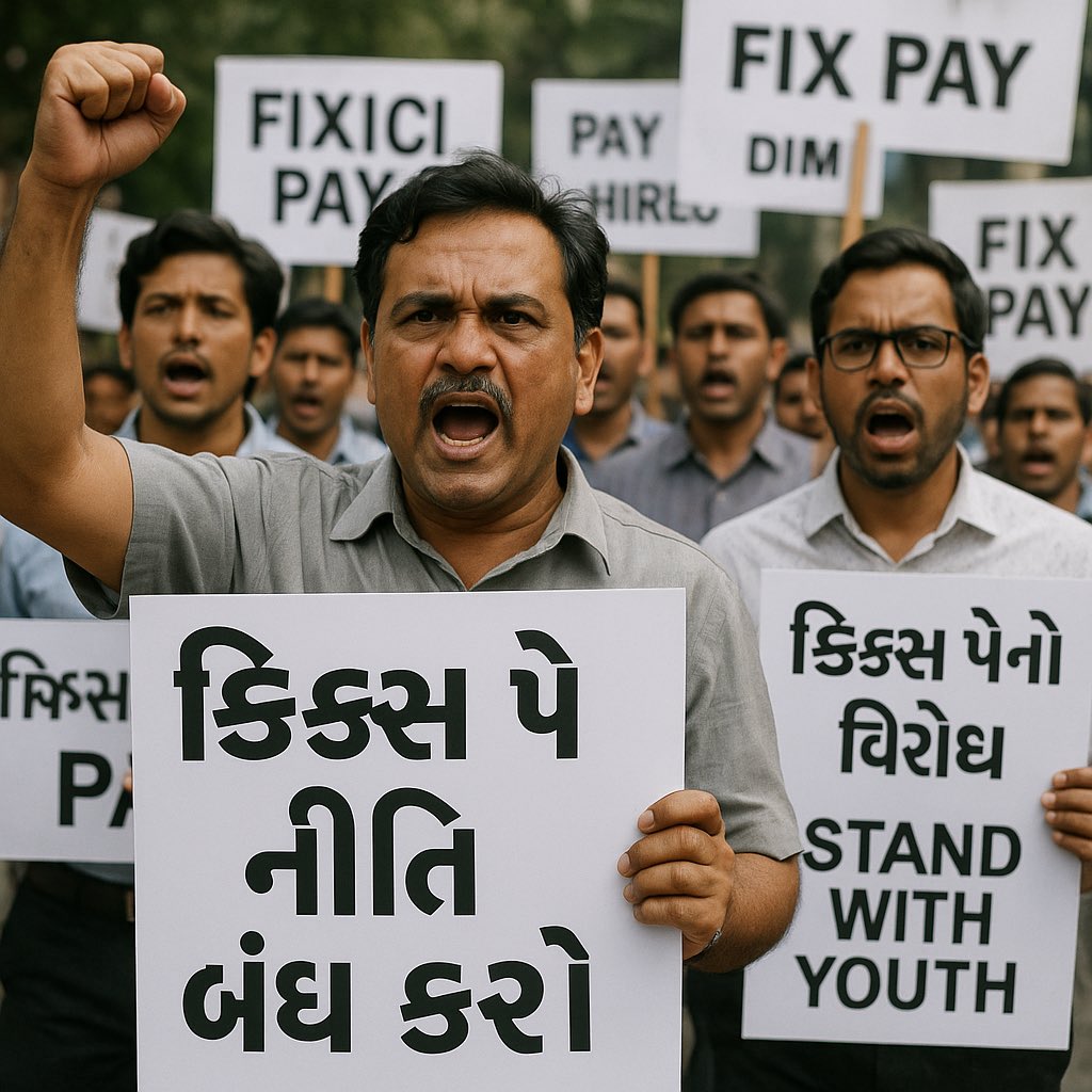 हक़ से समझौता नहीं करेंगे,
अन्याय से डरेंगे नहीं,
#Remove5YearFixPay का नारा,
अब हर मंच पे कहेंगे।
#Remove_Fixpay_in_gujarat @MLAJagdish
<a href="/CMOGuj/">CMO Gujarat</a> 
<a href="/PMOIndia/">PMO India</a>