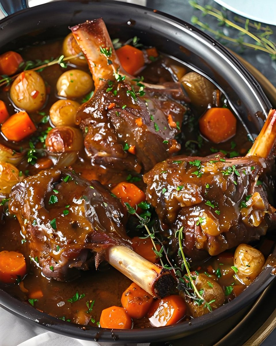 rock716860's tweet photo. Rustic Slow-Cooked Lamb Shanks in a Rich Herbed Gravy
Full Recipe:https://t.co/SYEmKHR8WI https://t.co/45Z0VIEd6Q