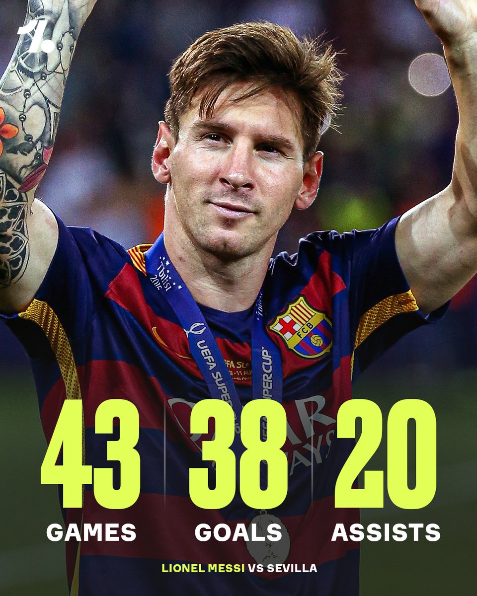 OneFootball's tweet image. Sevilla could never escape Lionel Messi 😅