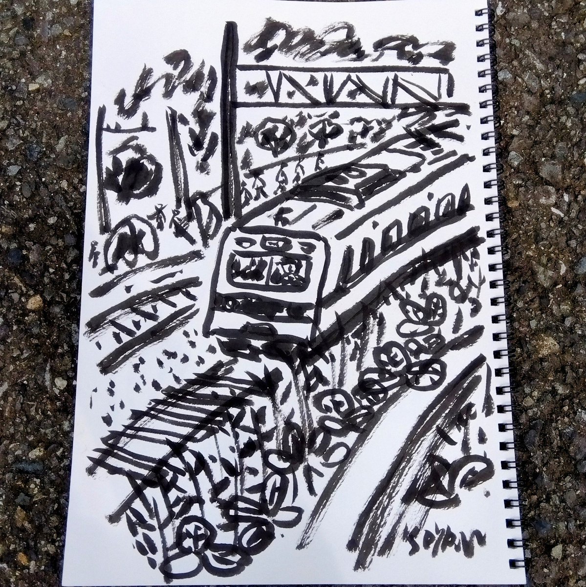 鷺沼駅付近。
田園都市線。
スケッチ

#鷺沼駅
#スケッチ