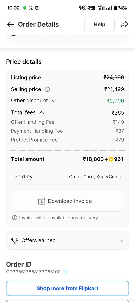 tapanpharm's tweet photo. #Flipkart loot to customers by charging extra. https://t.co/vpIjiudOFa