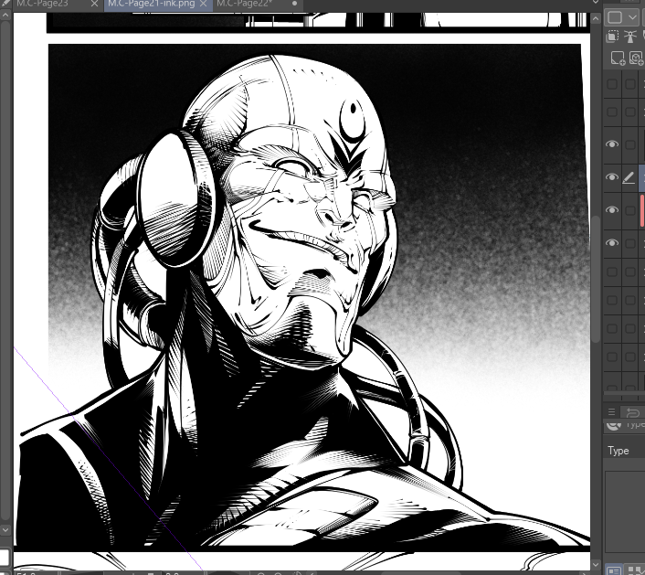 Sabado de entintado.
Saturday inking.
#comicpanel #wip #ink #Alan1Inc