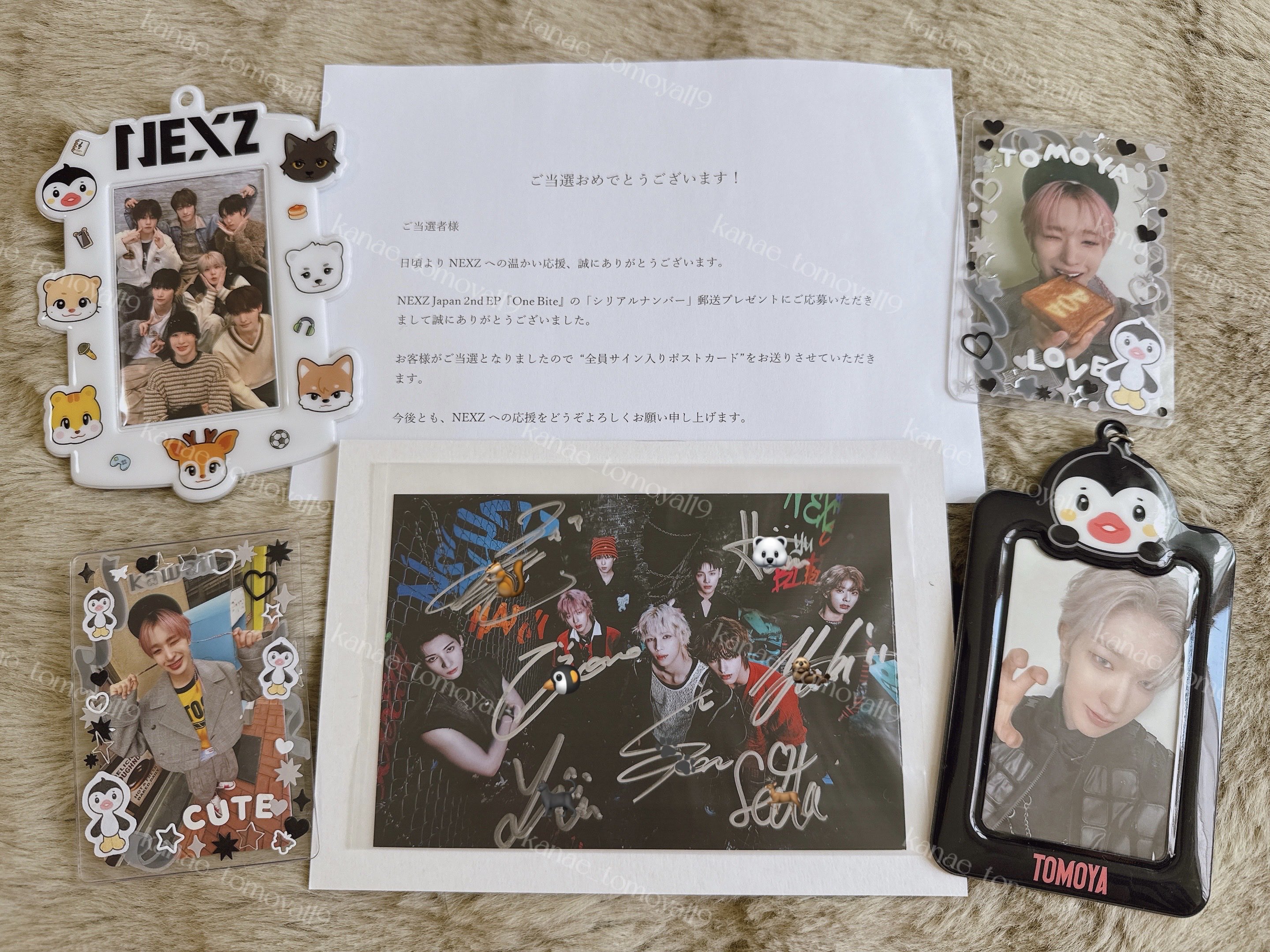 当選品 NEXZ メンバー全員 直筆サイン入り ポストカード なこ🐨🦋🐏🌟 on X: 