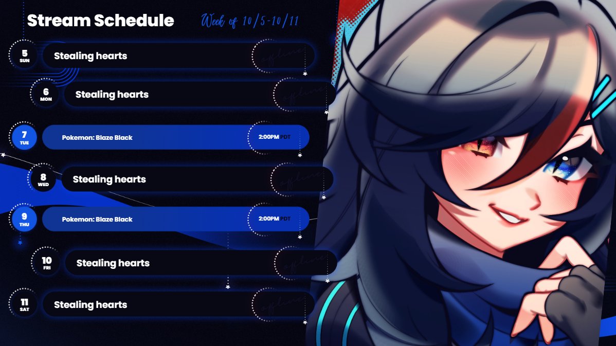 for once my stream schedule is the same as the week before!