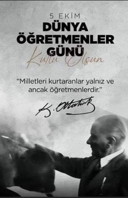 kartalmustip1's tweet image. 🇹🇷🇹🇷🇹🇷
Dünya’nın her tarafında öğretmenler, insan topluluğunun en fedakar ve saygıdeğer unsurlarıdır.
-Mustafa Kemal Atatürk

5 Ekim Dünya Öğretmenler Günü kutlu olsun. tavsiyesi ile 1994'ten itibaren pek çok ülkede
 5 Ekim Dünya Öğretmenler Günü olarak kutlanır.. 
Neden…