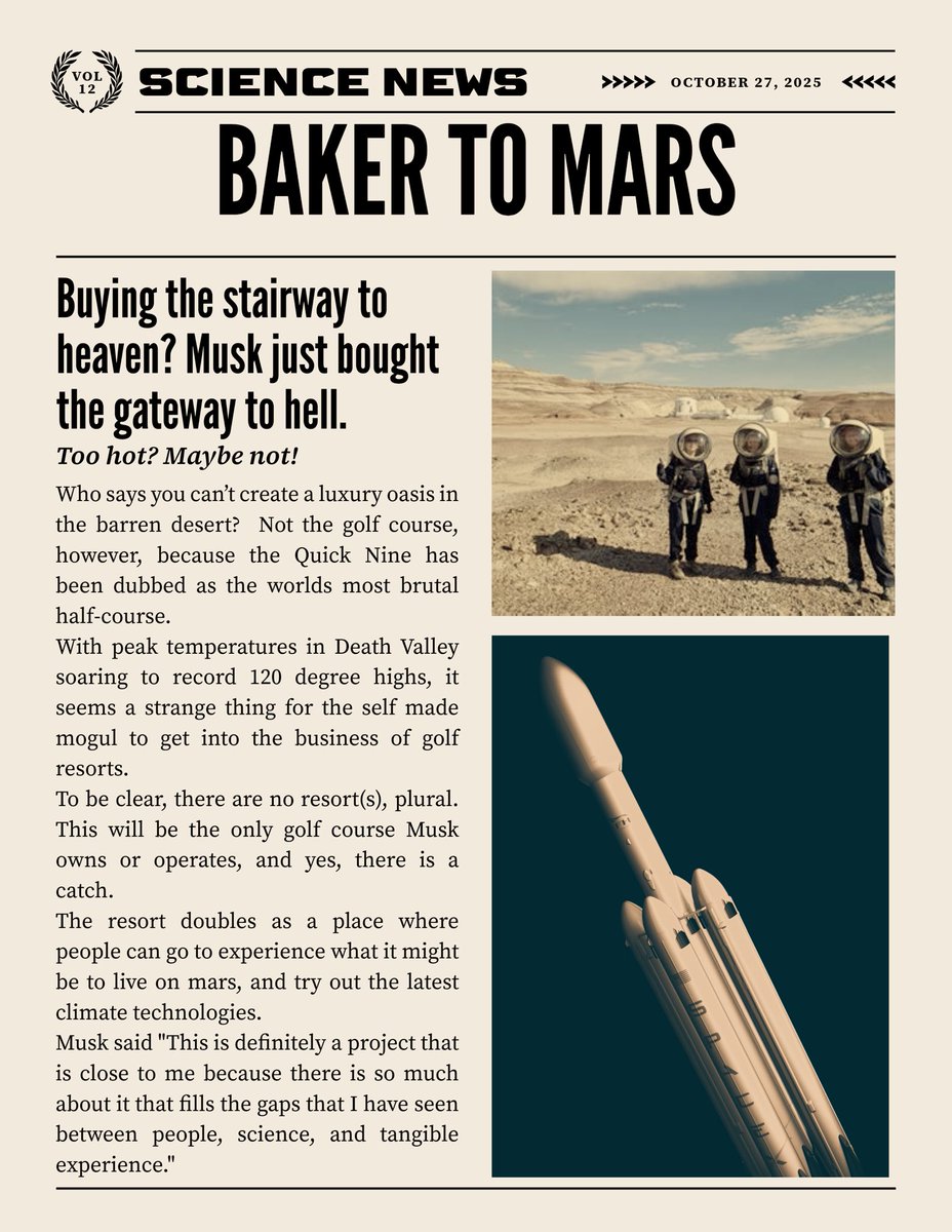 No1RDunn's tweet photo. @elonmusk Hello I wanted to tell you about a project I have been trying to get your attention about #MarsGolf #Quick9 https://t.co/d0bKwXlZLF