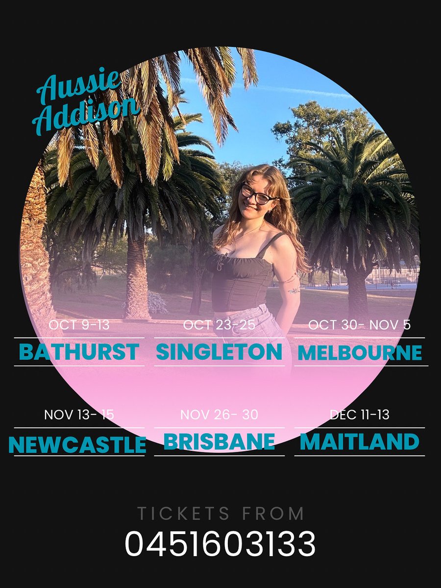 AussieAddison's tweet image. So excited
Bathurst, singleton, Melbourne, Newcastle, Brisbane, Maitland