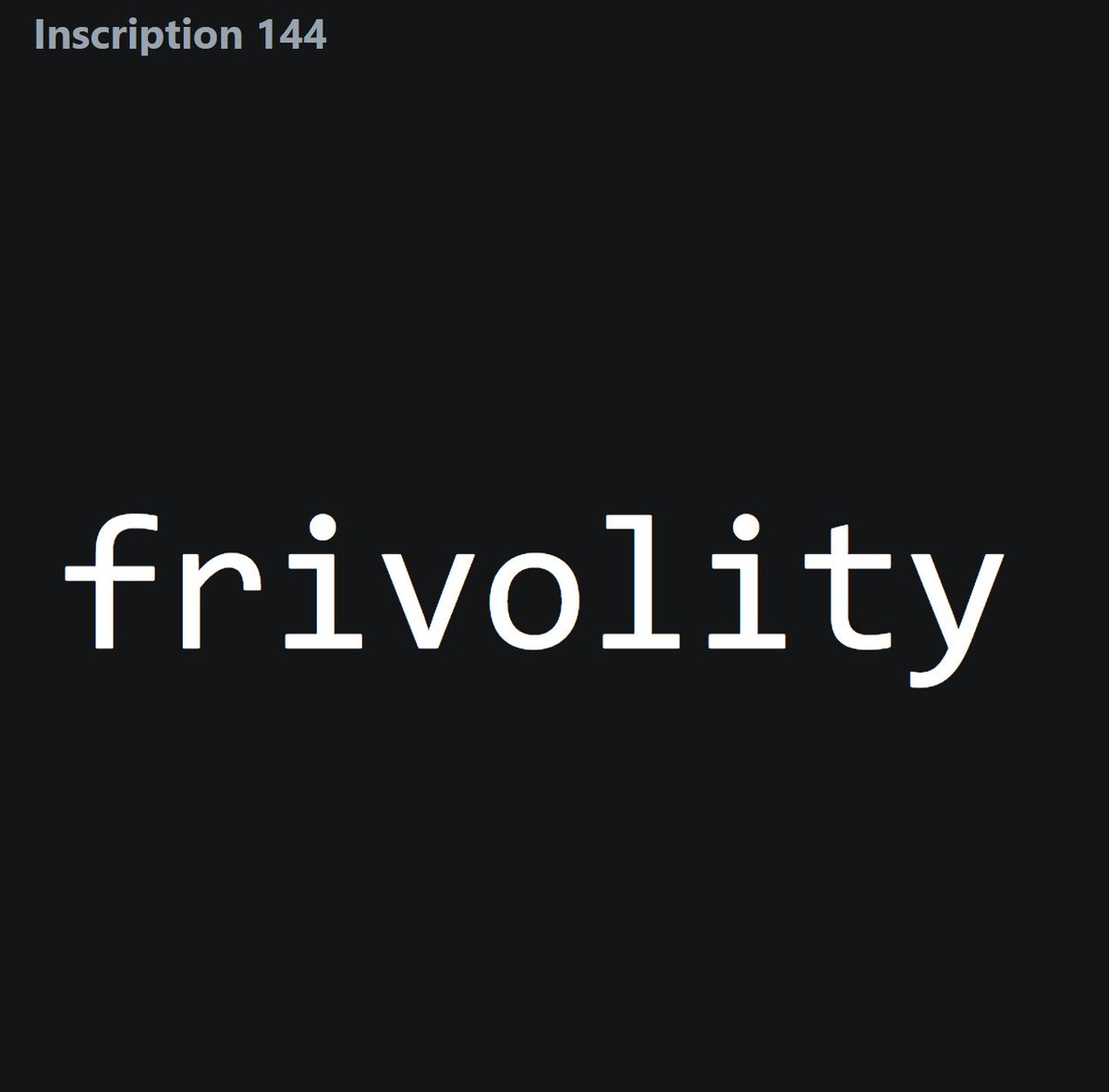 cbspears's tweet image. I also inscribed &quot;frivolity&quot; shortly after this, just cause I could.

I thought that surely we were finally going to exit the fee doldrums.

I was wrong.
