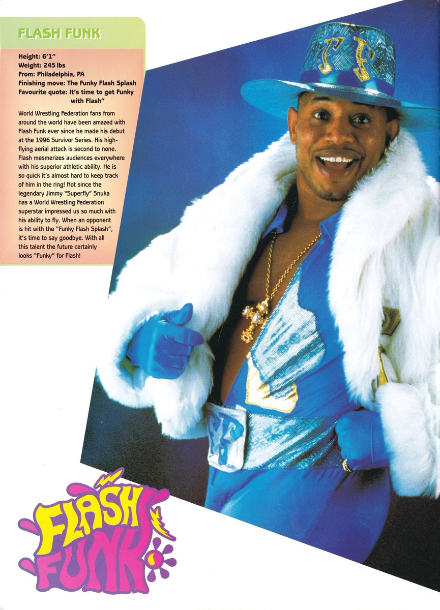 WWFWrestling1's tweet image. Profile of Flash Funk from the WWF One Night Only official souvenir programme. #WWF #WWE #2ColdScorpio #FlashFunk