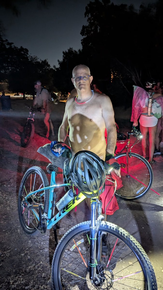 Just finished the World Naked Bike Ride-Austin. 
Had a great time, but I am tired