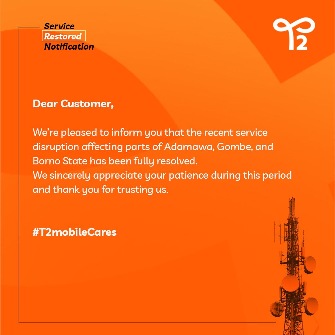 T2mobile_ng's tweet image. Service has been fully restored. Thank you for your patience.

#T2mobileCares
#T2mobile