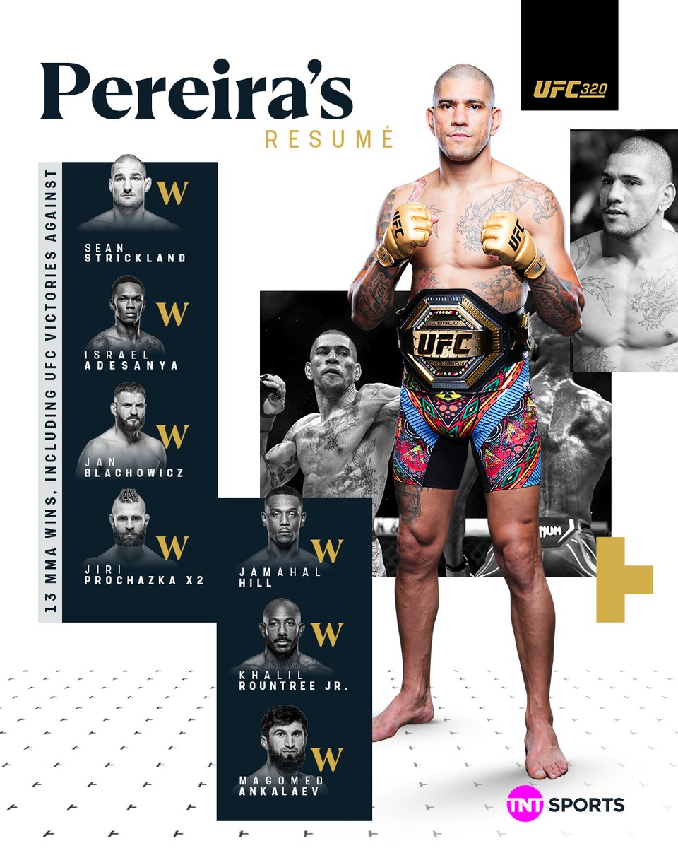 ufcontnt's tweet photo. Alex Pereira has now added Magomed Ankalaev to his incredible resume! 😤

#UFC320 | LIVE on TNT Sports &amp; discovery+ https://t.co/QbaPt7Kvcb