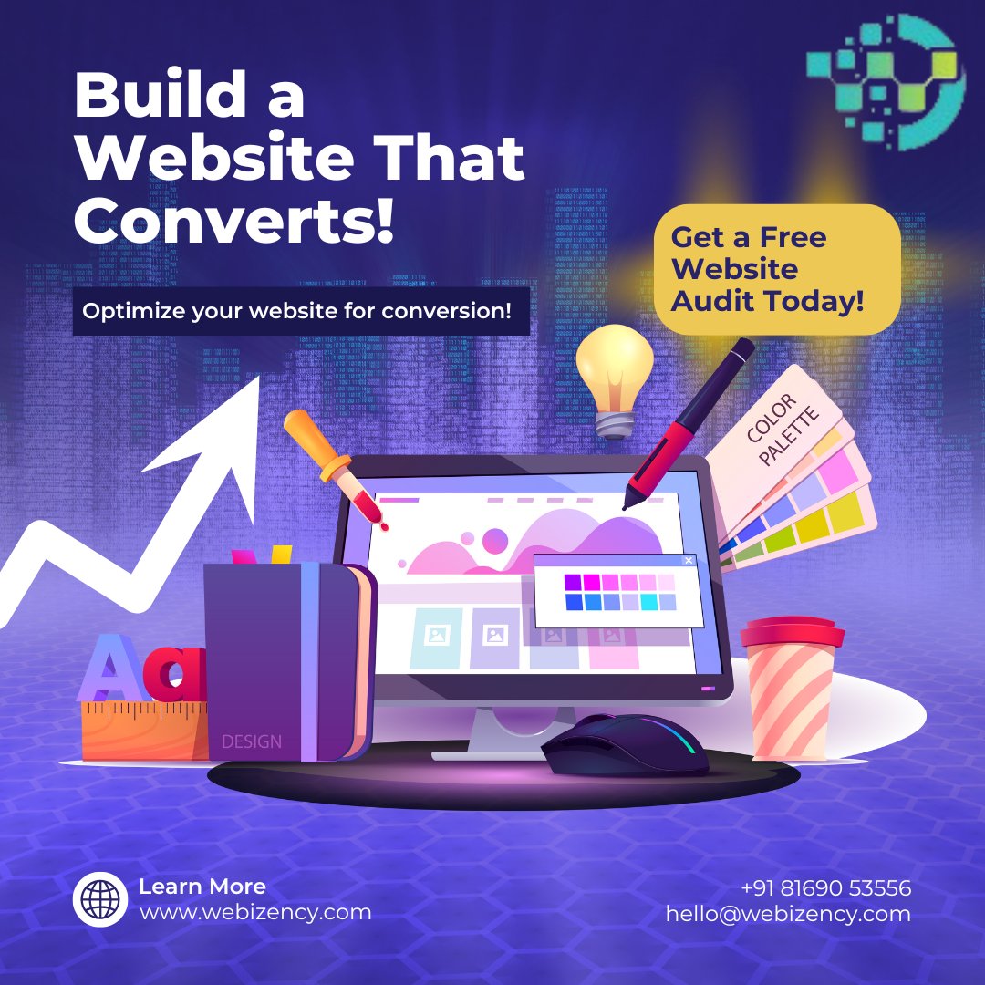 webizency's tweet image. Want a website that turns clicks into customers? At Webizency, we create conversion-optimized sites with modern design, clear CTAs, and seamless UX. Get your FREE website audit today.

+91 8169053556
webizency.com
#WebsiteConversion #WebDesign #SEO #BusinessGrowth