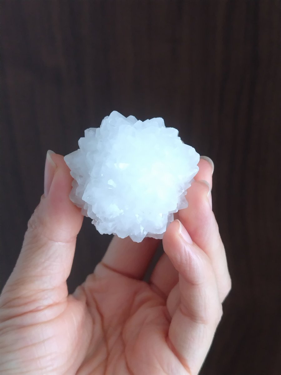 kosamestone's tweet image. フォロワーさんとの石石交換により召喚せしラスボス金平糖水晶😎この大きさでこのフォルムの整い方、内側は白く外側は透明感あるところ、ダメージの少なさは奇跡の産物・・・！これぞずっと求めてた理想のクソデカ金平糖です。また1つ夢が叶ってしまった✨