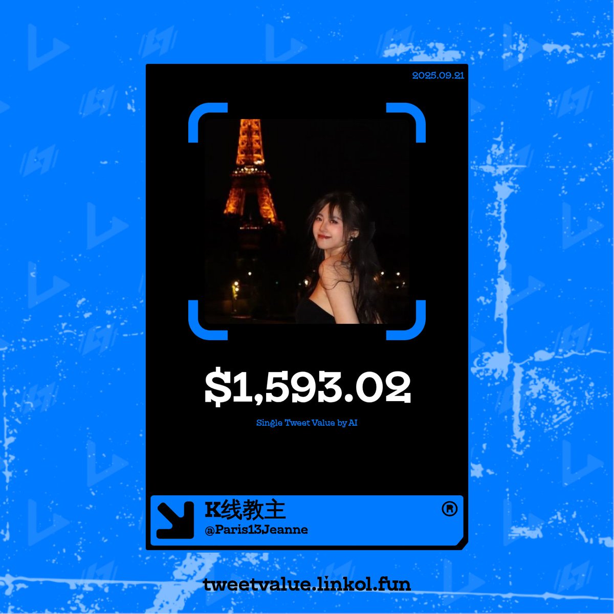 FortuneLaBrave's tweet photo. ✨ Your tweet becomes an asset. Try Linkol’s Tweet Value Checker. https://t.co/z4Oq9WcfDZ @linkol_ai @Paris13Jeanne @kugusha #KOL https://t.co/0z1m05VCgN