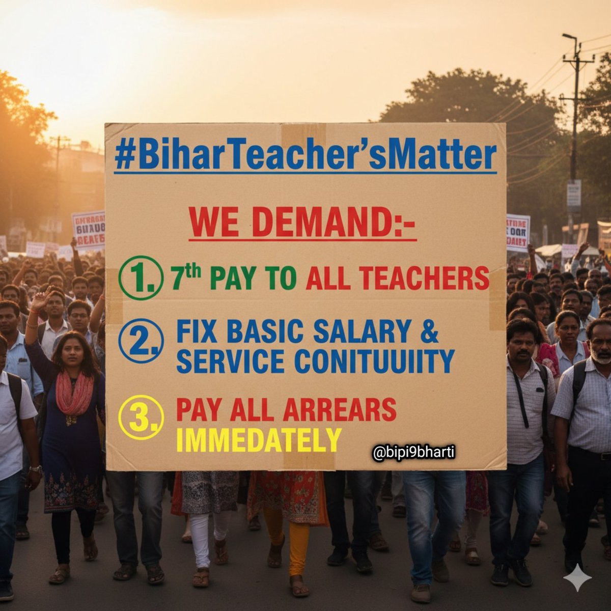 एक चपरासी का भी वेतनमान/Grade pay होता है लेकिन दुर्भाग्य यहां हम BPSC से नियुक्त तथा विशिष्ट शिक्षकों को कोई वेतनमान/ग्रेड पे नहीं ऐसा क्यूं? 
#BiharTeachersMatter 
<a href="/NitishKumar/">Nitish Kumar</a> <a href="/Jduonline/">Janata Dal (United)</a> <a href="/BJP4Bihar/">BJP Bihar</a> <a href="/samrat4bjp/">Samrat Choudhary</a> <a href="/VijayKrSinhaBih/">Vijay Kumar Sinha</a> <a href="/VijayKChy/">Vijay Kumar Choudhary</a> <a href="/sunilkbv/">Sunil Kumar</a>