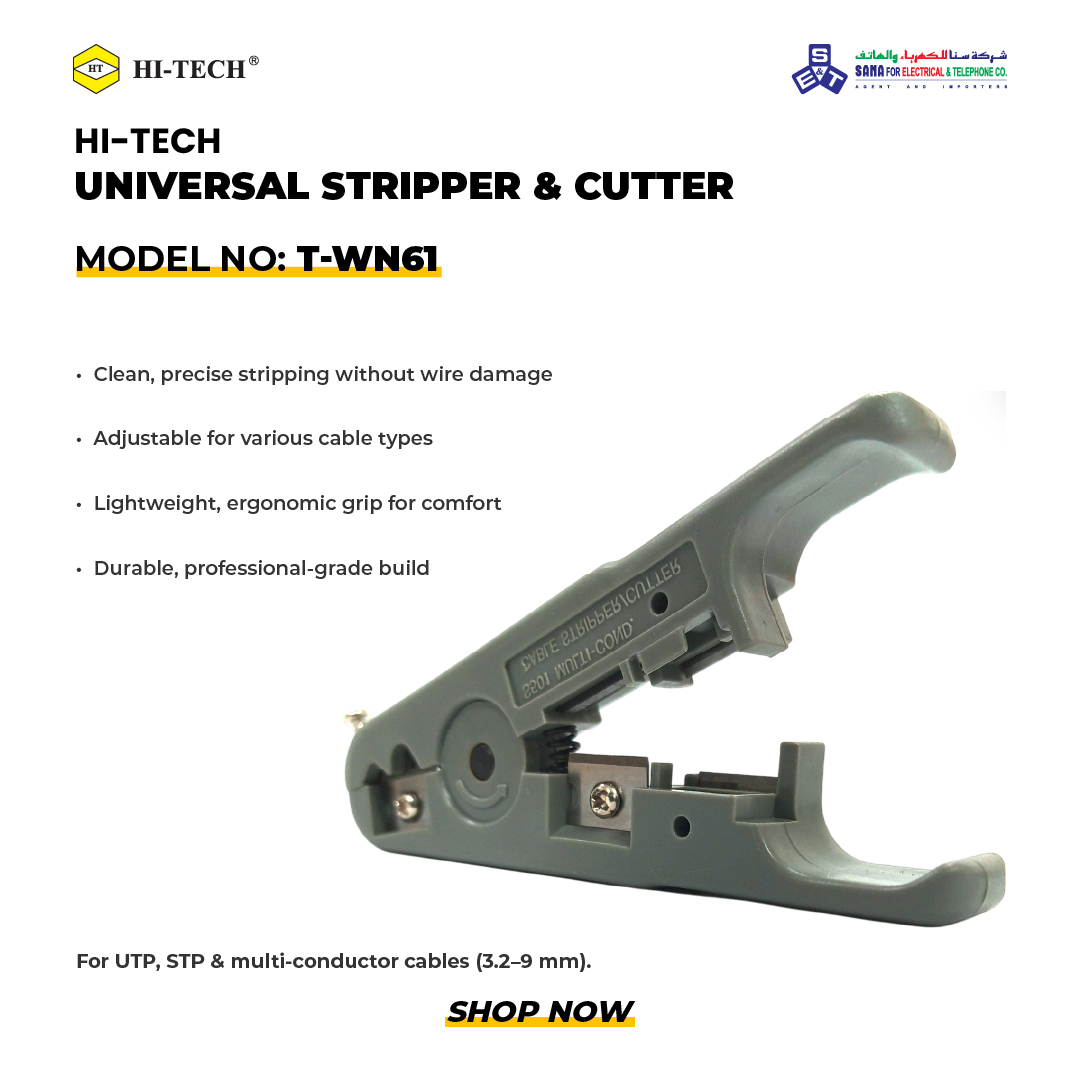 Sanaco_sa's tweet image. Why carry multiple wire cutters when one can do it all? HI-TECH Universal Cable Cutter/Stripper for multiple wiring works. 
 
 🛠️ Buy here: sanaco.com.sa/product/hi-tec…
 
#HiTechTools #NetworkingSolutions #CableWork #ElectriciansChoice #DurableTools