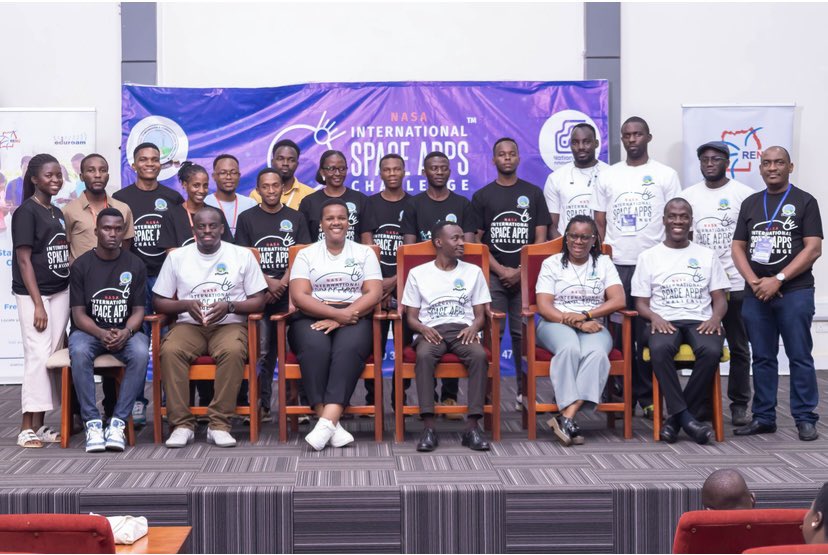 SpaceAppsKla's tweet photo. Day 2 NASASpaceAppsKampala: Ending with participant pitches and winner announcements🏆

📍Happening  at Makerere Cedat Conference hall.

Submit projects by midnight: https://t.co/8MkCN1H9ll

Take the survey: https://t.co/gy6E6EzlTZ

#SpaceAppsKampala https://t.co/AS8TdoEgob